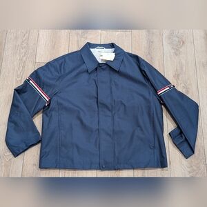 $2259 Mens Thom Browne 3 Stripe Wool Jacket Navy 2 - Medium